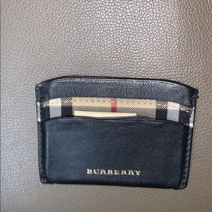 Burberry black leather cardholder